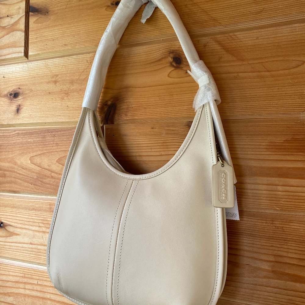 New COACH Leather Ergo Handbag - Ivory